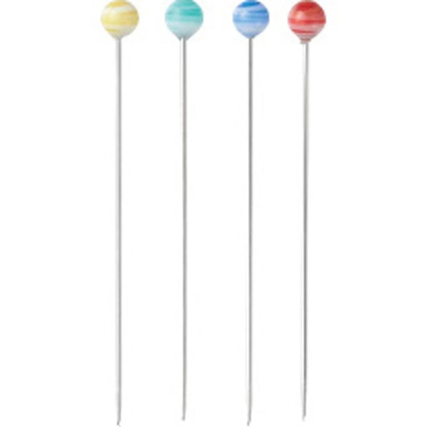 Clover Marbled Glass Head Pins