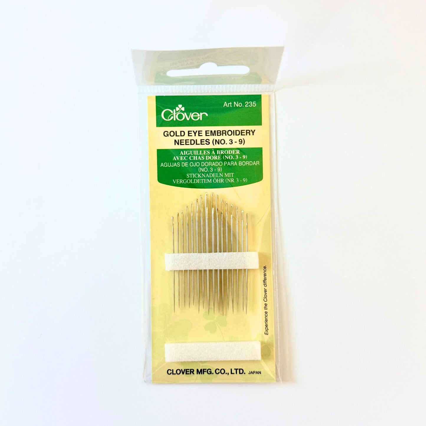 Clover Gold Eye Embroidery Needles Sz 3/9