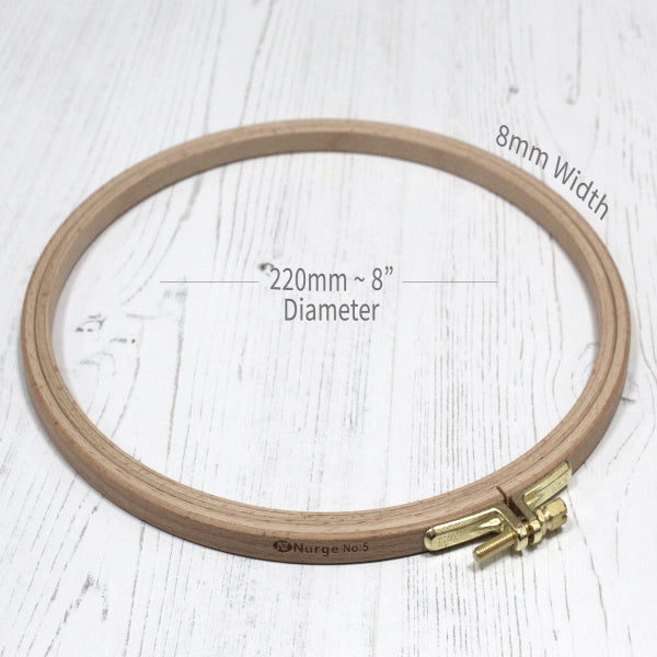 Nurge Beech Embroidery Hoops, 8mm