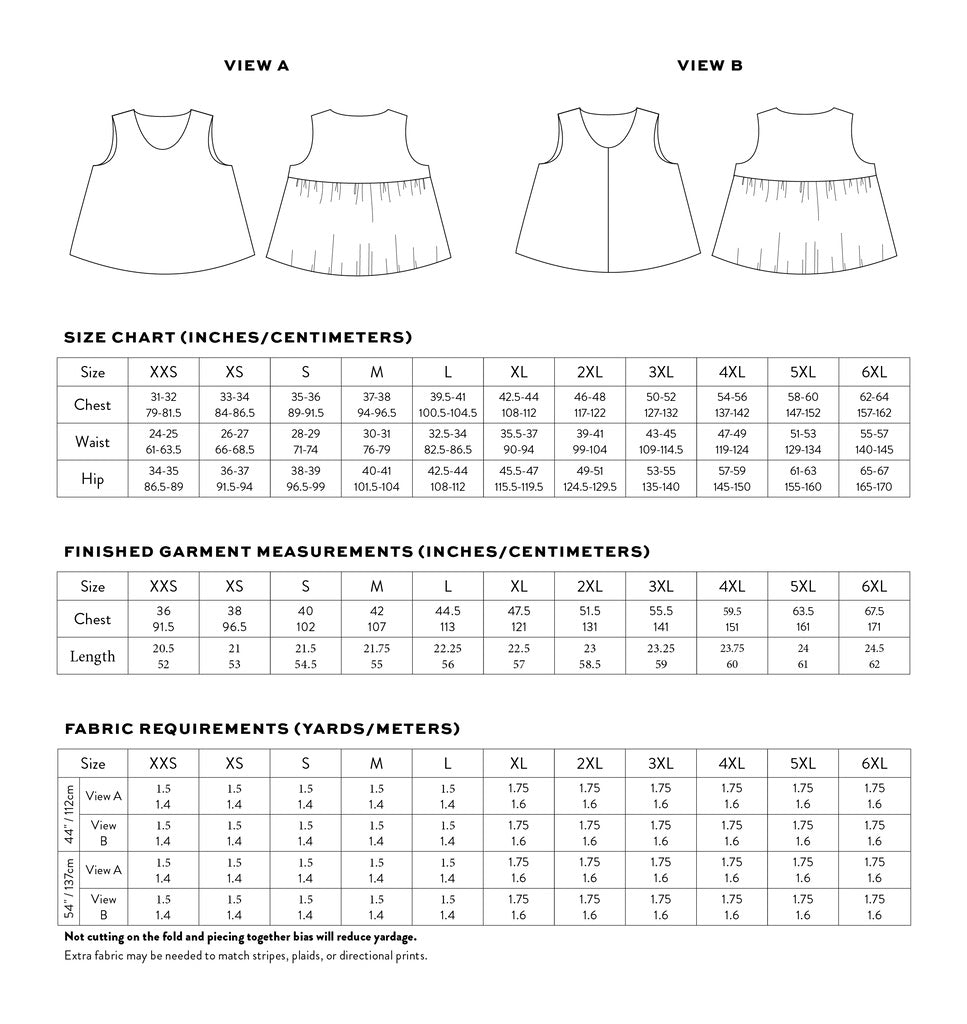 Peplum Split Tank PDF Sewing Pattern