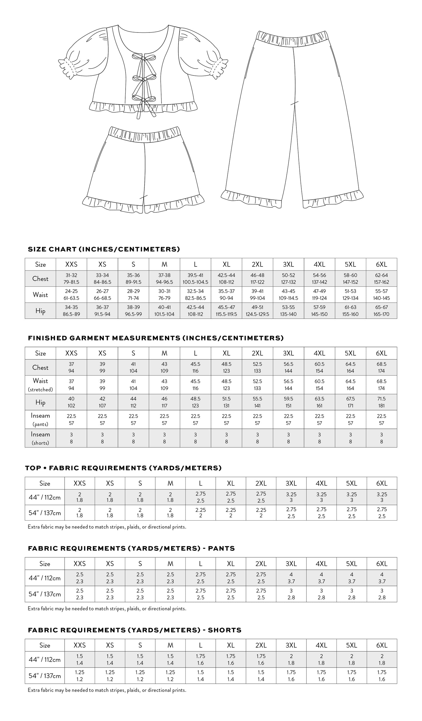 Ruffle Brunch Set PDF Sewing Pattern