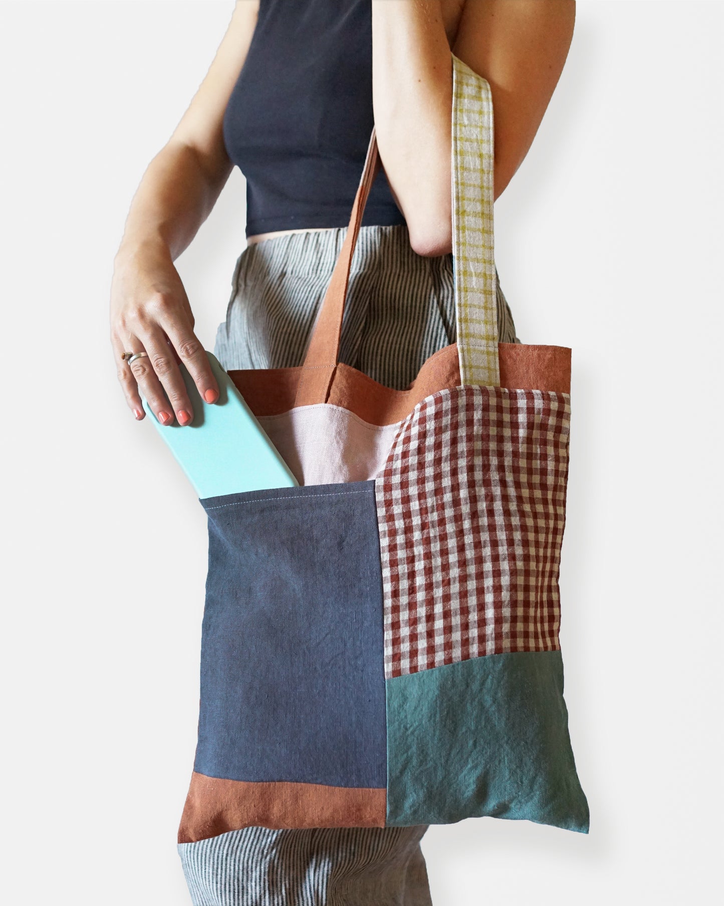 Stash Pocket Tote PDF Sewing Pattern