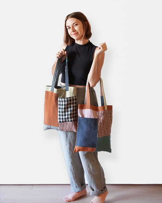 Stash Pocket Tote PDF Sewing Pattern