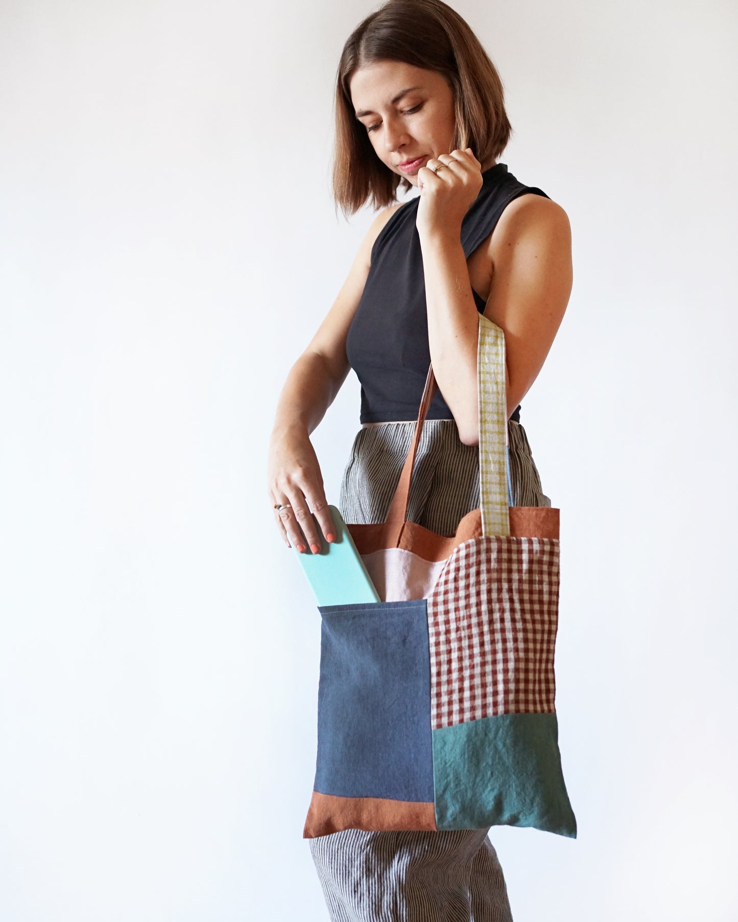 Stash Pocket Tote PDF Sewing Pattern