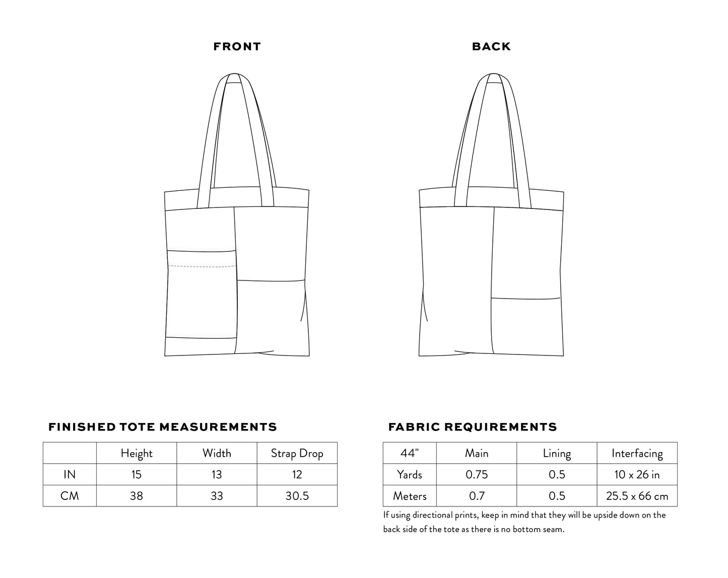 Stash Pocket Tote PDF Sewing Pattern